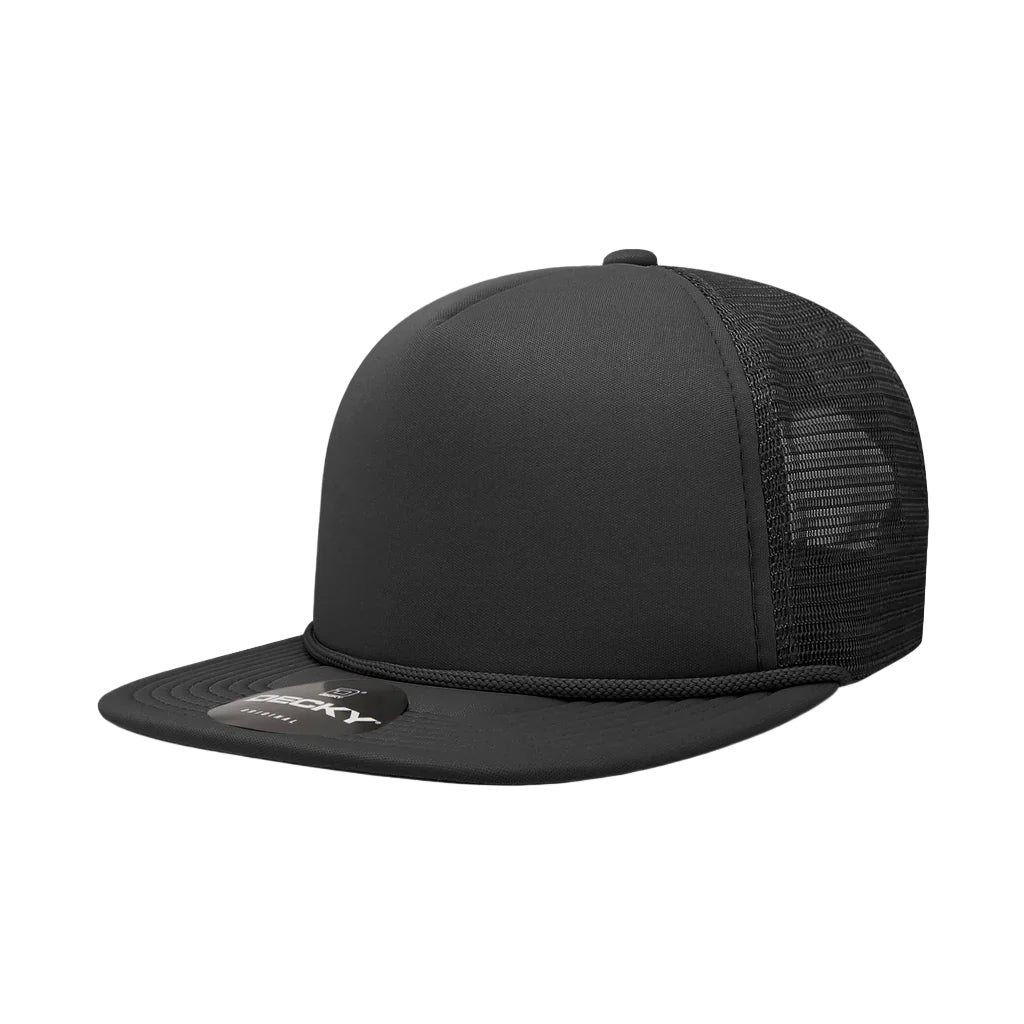 5-Panel High-Profile Flatbill Foam Snapback Trucker Hat