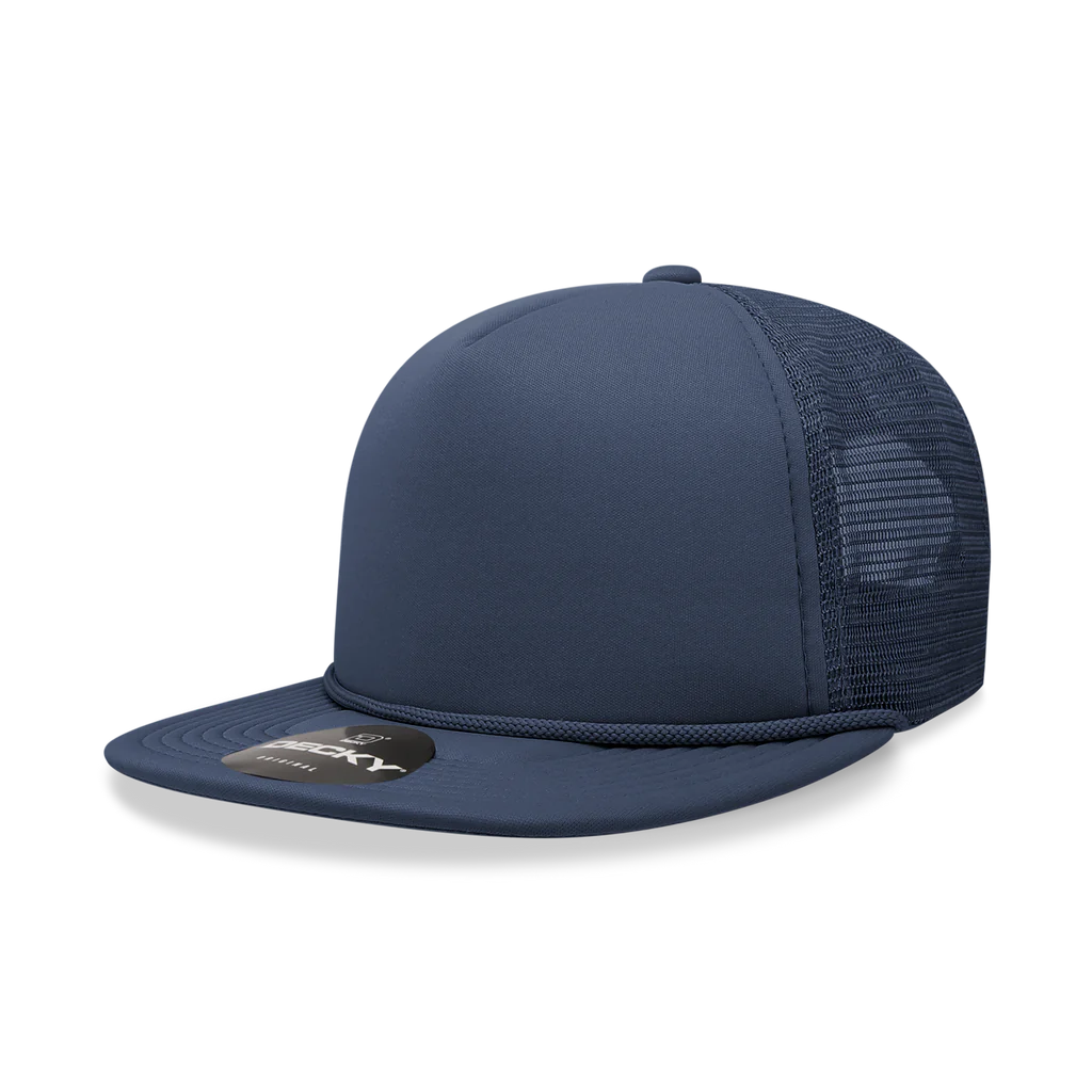 5-Panel High-Profile Flatbill Foam Snapback Trucker Hat