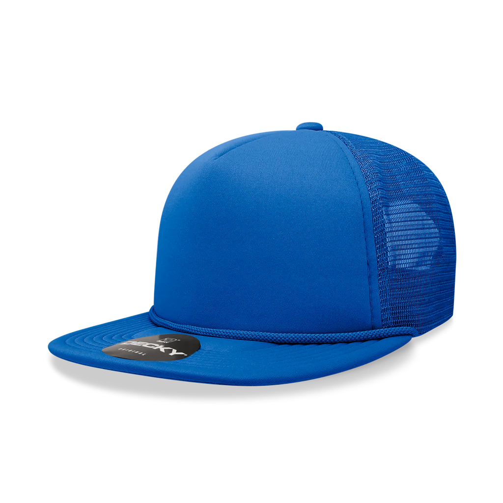 5-Panel High-Profile Flatbill Foam Snapback Trucker Hat