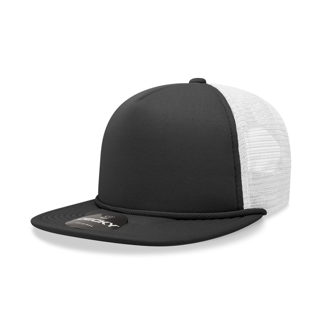 5-Panel High-Profile Flatbill Foam Snapback Trucker Hat