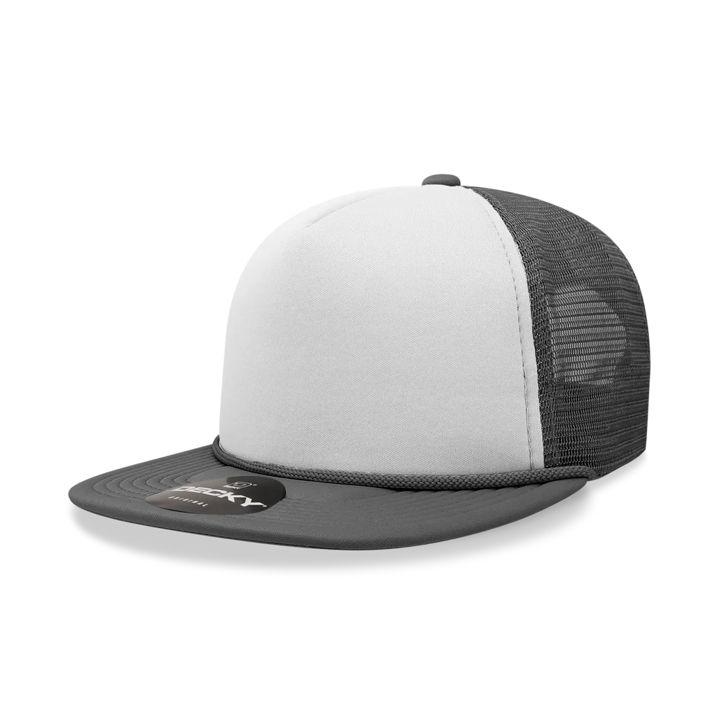 5-Panel High-Profile Flatbill Foam Snapback Trucker Hat