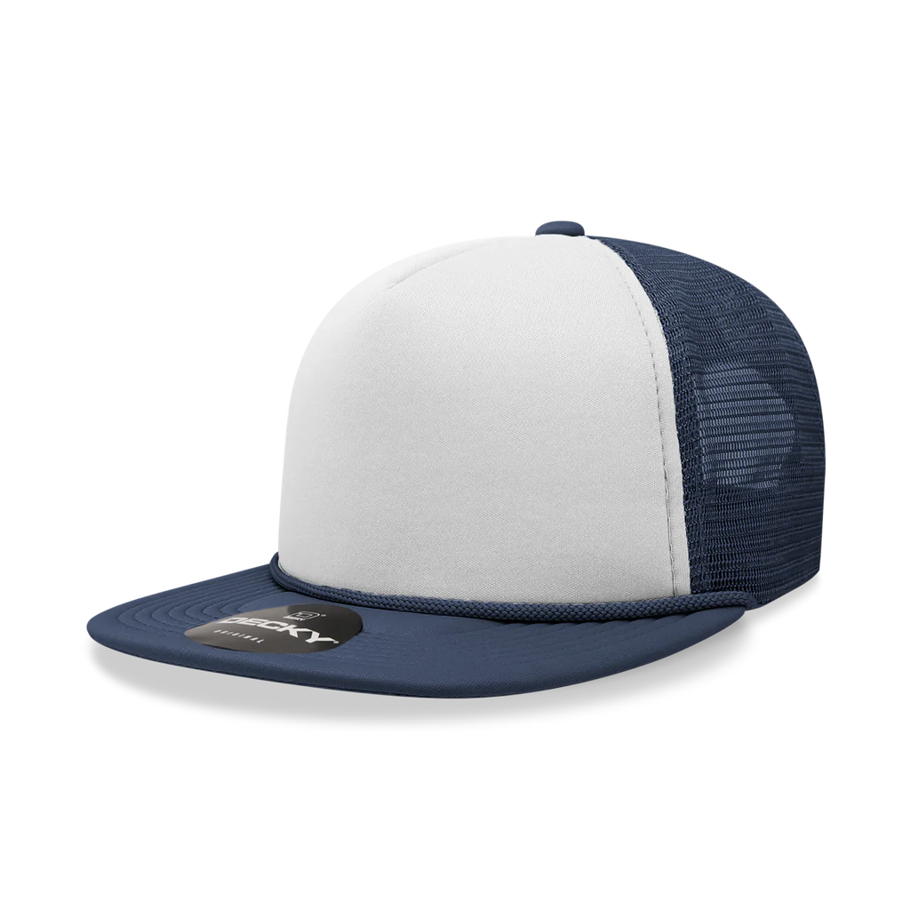 5-Panel High-Profile Flatbill Foam Snapback Trucker Hat