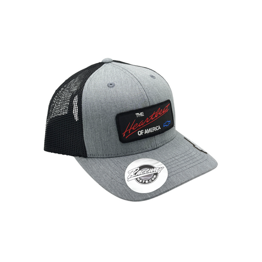 6-Panel Snapback Trucker Hat with Vintage-Style Chevy Heartbeat Patch