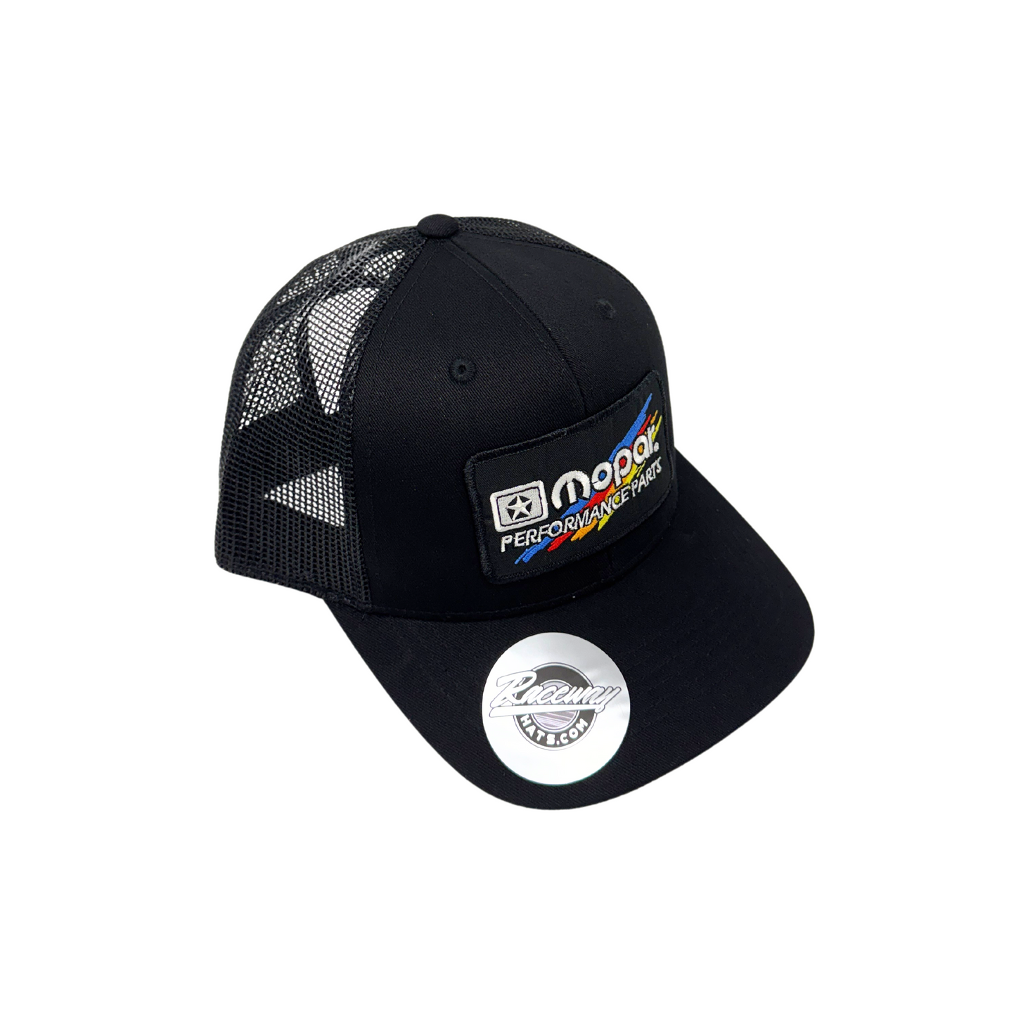 6-Panel Snapback Trucker Hat with Vintage-Style Mopar Performance Parts Patch