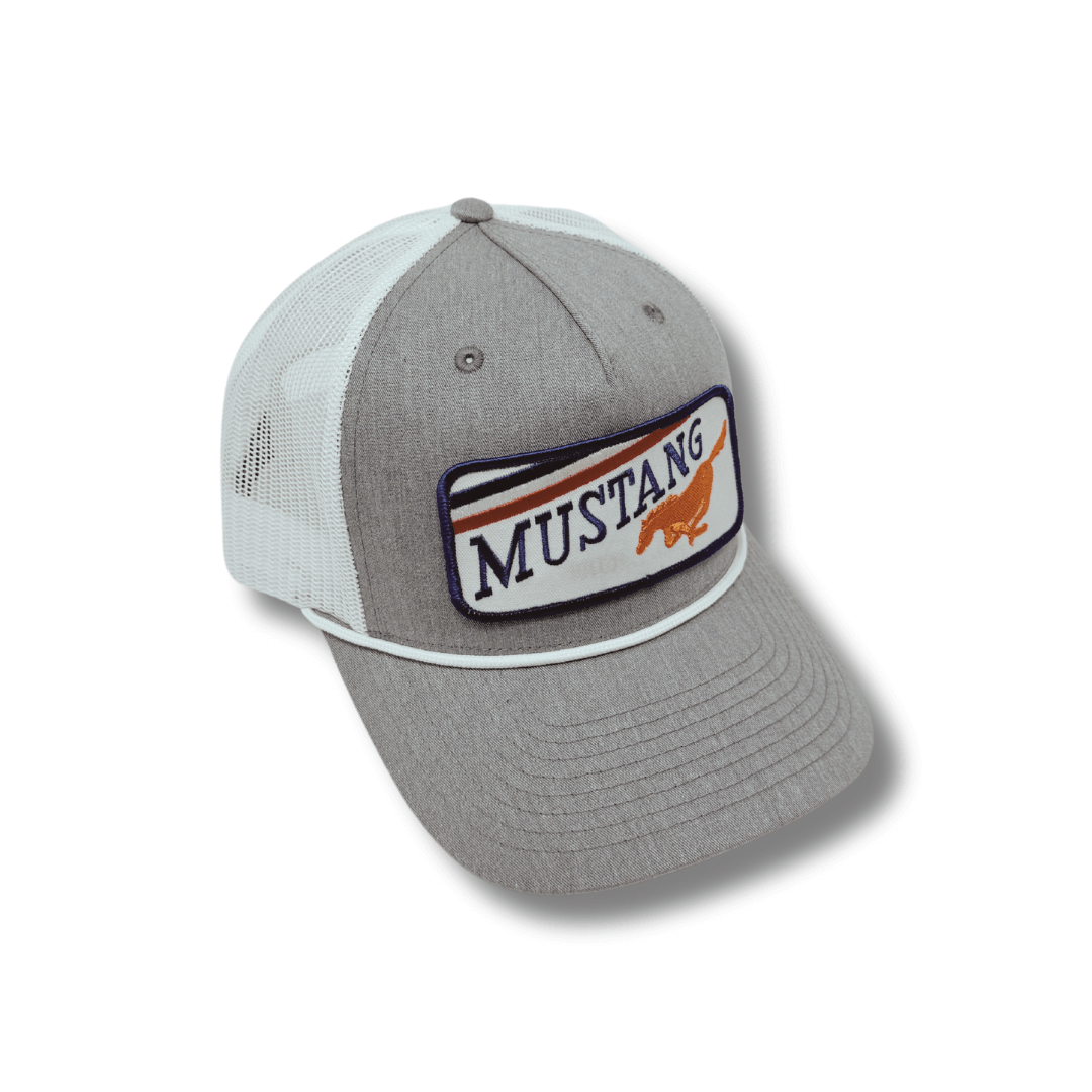 Readymade Vintage-Style Mustang Patch Pressed on Richardson 112FPR Trucker Hat