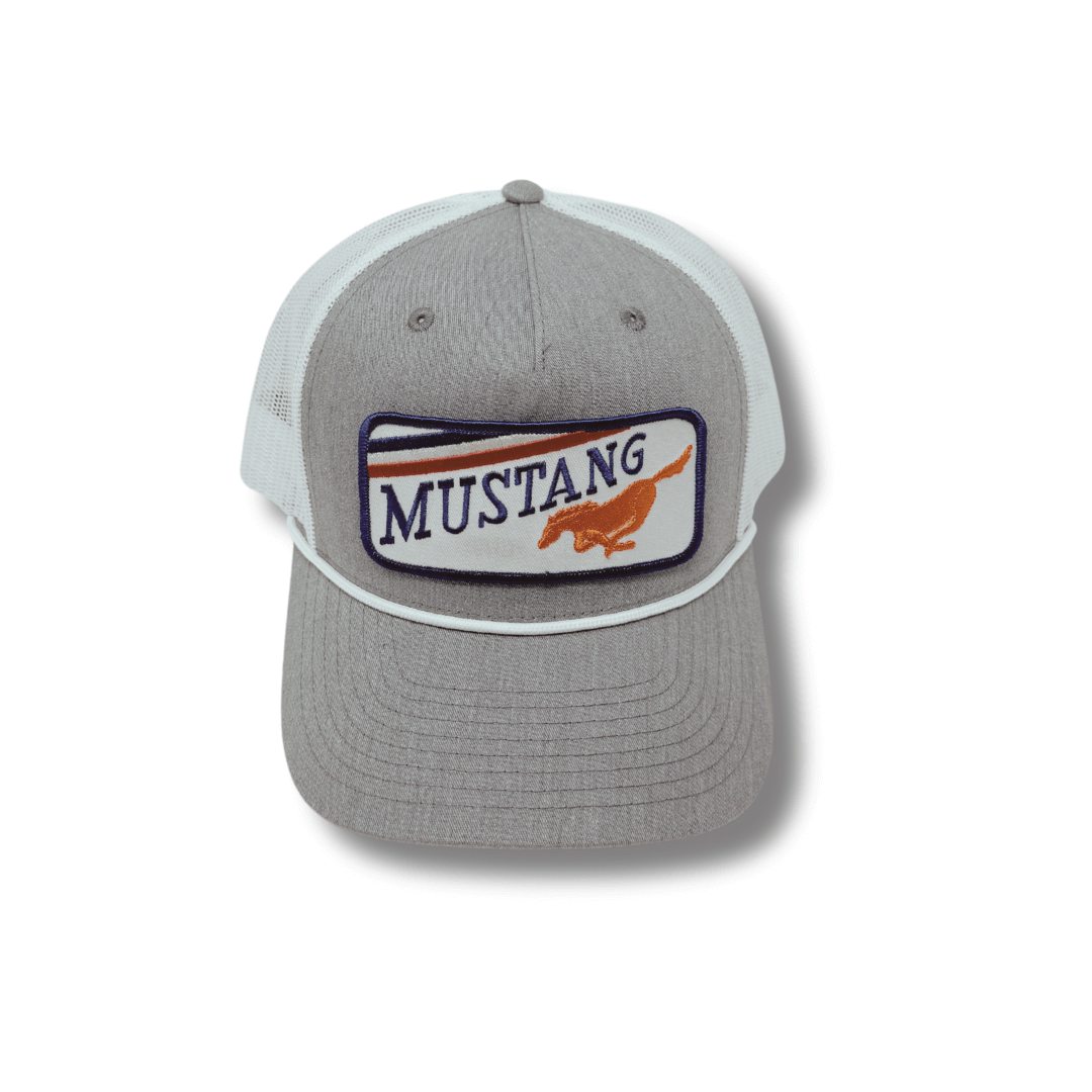 Readymade Vintage-Style Mustang Patch Pressed on Richardson 112FPR Trucker Hat