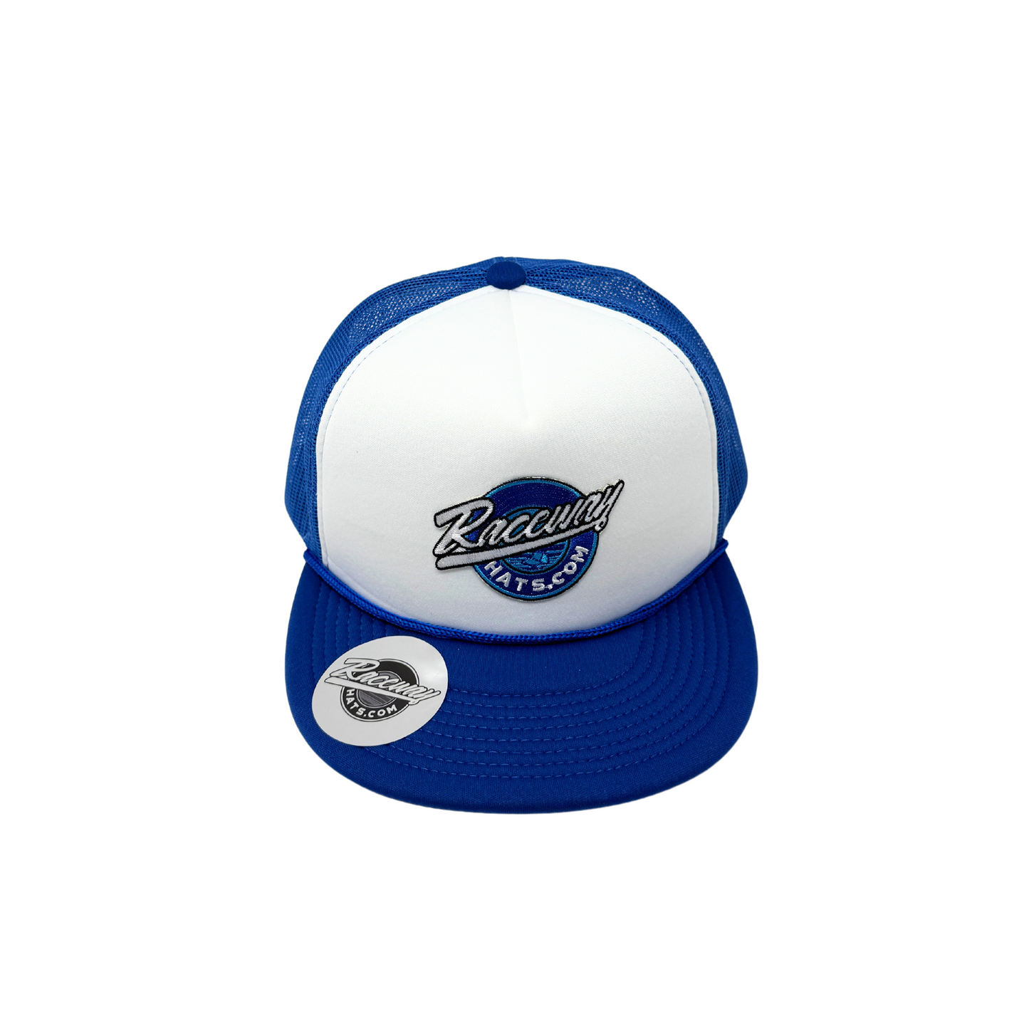 5-Panel Flatbill Foam Snapback Trucker Hat with Raceway Hats Original Logo Patch