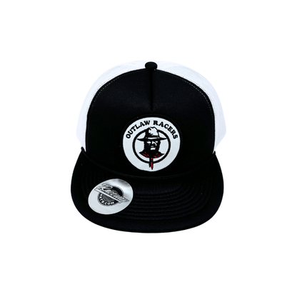 5-Panel Foam Snapback Flatbill Trucker Hat with Outlaw Racers Patch