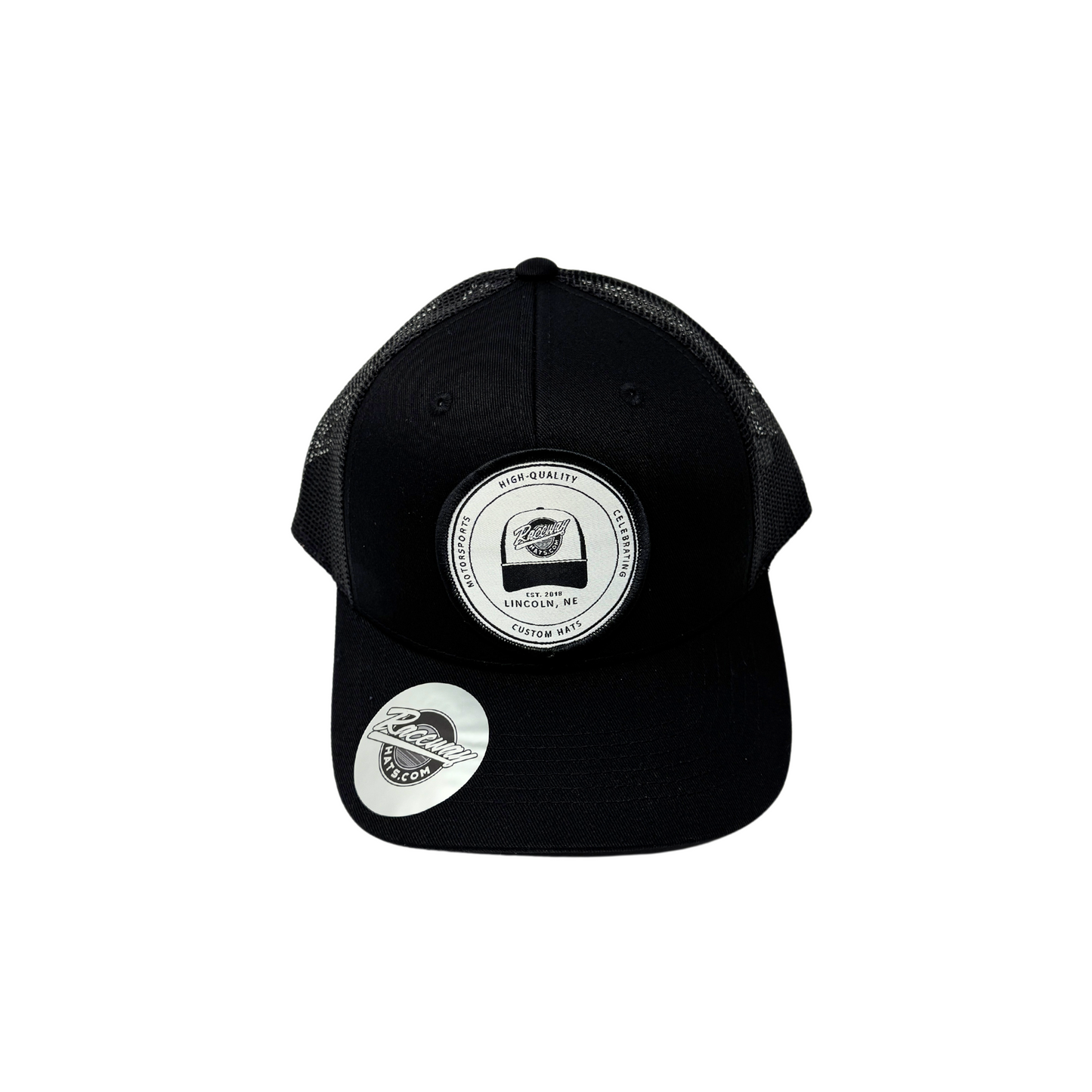 6-Panel Snapback Trucker Hat with Raceway Hats Seal Patch