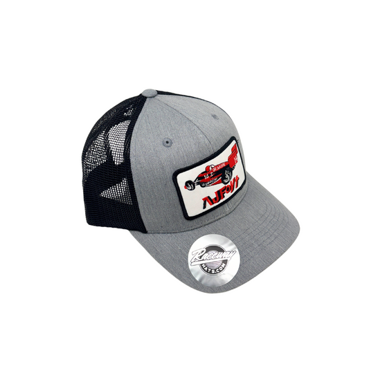 6-Panel Snapback Trucker Hat with Vintage-Style AJ Foyt Patch