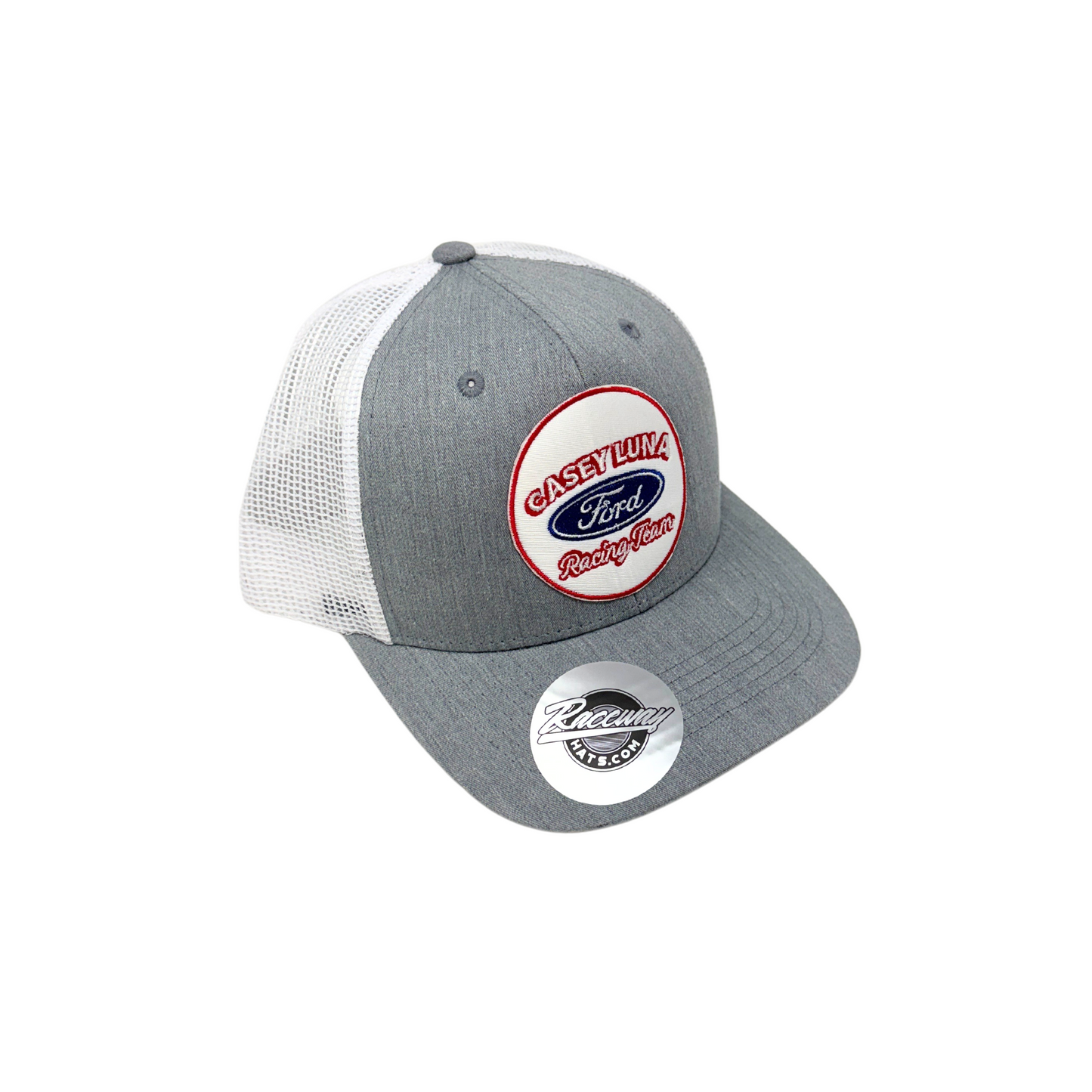 6-Panel Snapback Trucker Hat with Vintage-Style Casey Luna Racing Team Patch