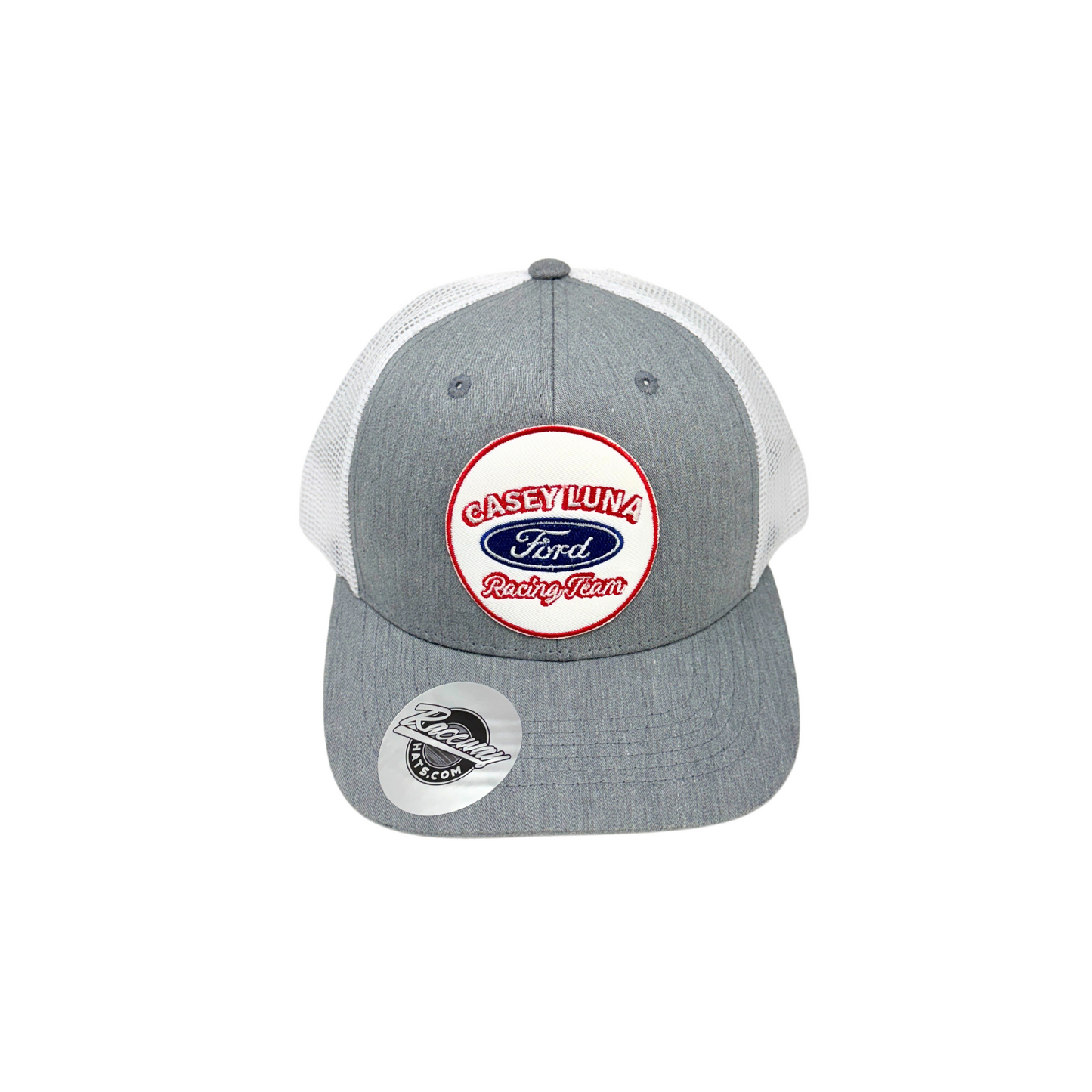 6-Panel Snapback Trucker Hat with Vintage-Style Casey Luna Racing Team Patch