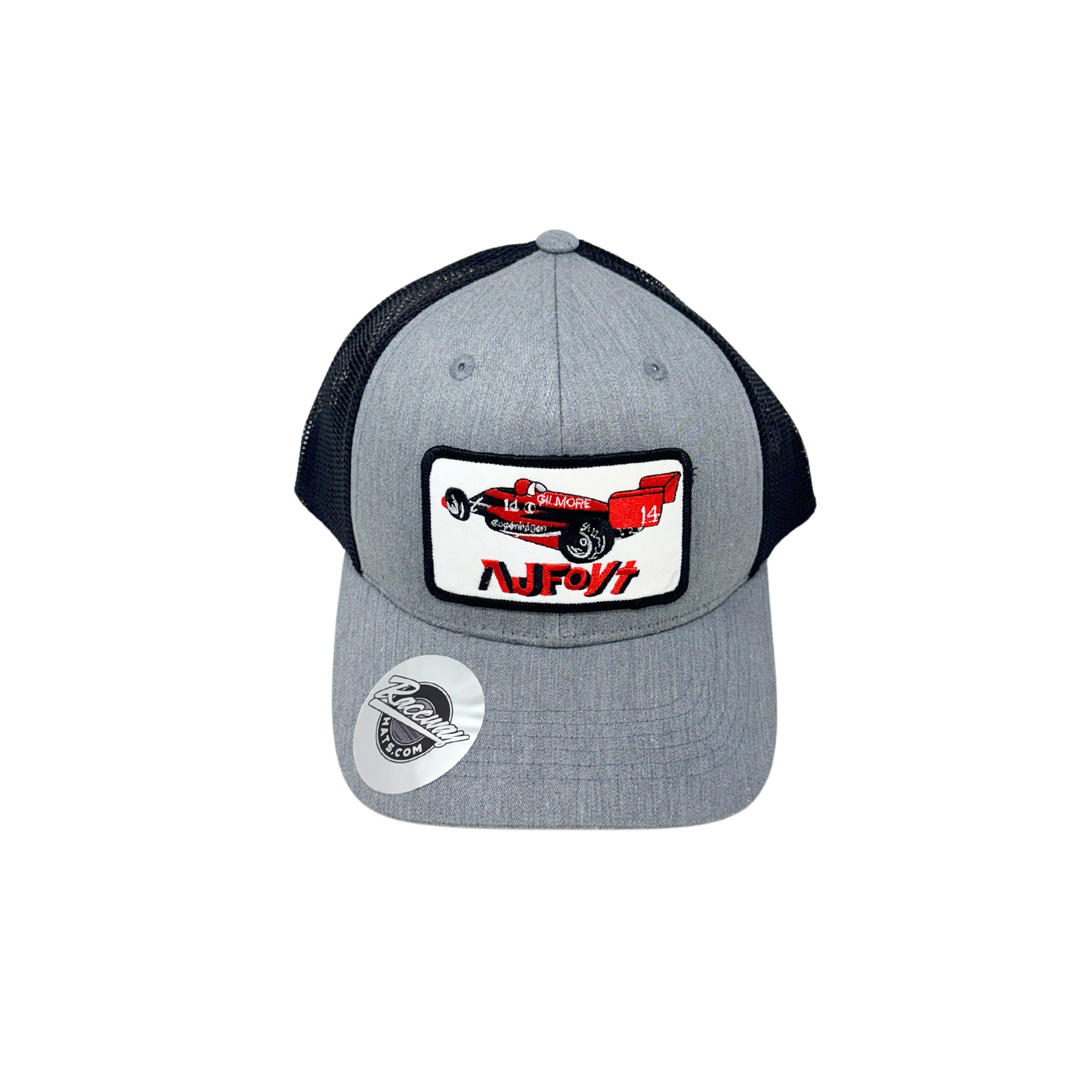 6-Panel Snapback Trucker Hat with Vintage-Style AJ Foyt Patch