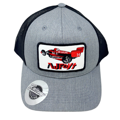 6-Panel Snapback Trucker Hat with Vintage-Style AJ Foyt Patch