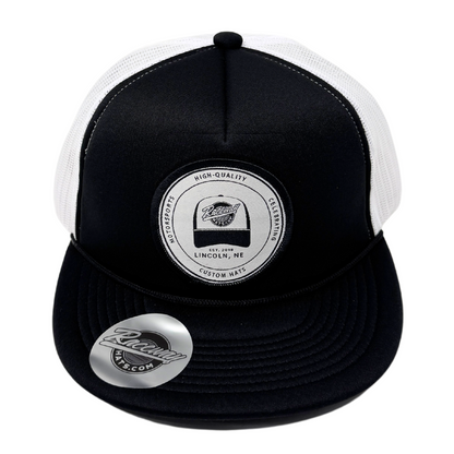 5-Panel Flatbill Foam Snapback Trucker Hat with Raceway Hats Seal Patch