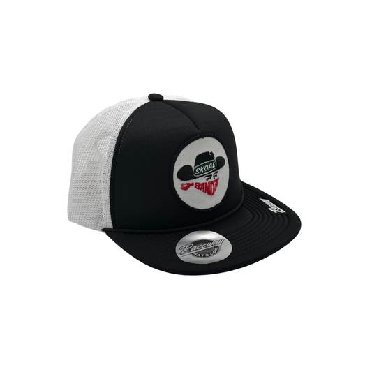 5-Panel Foam Snapback Flatbill Trucker Hat with Vintage Skoal Bandits Patch