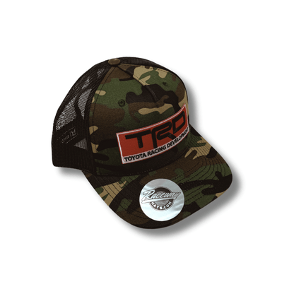 6-Panel Camo Snapback Trucker Hat with Toyota Racing Development Patch