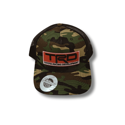 6-Panel Camo Snapback Trucker Hat with Toyota Racing Development Patch