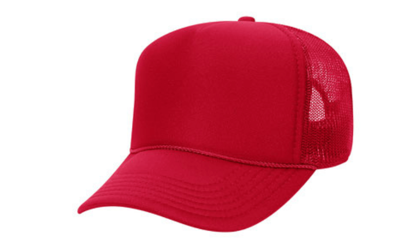 red trucker rope hat