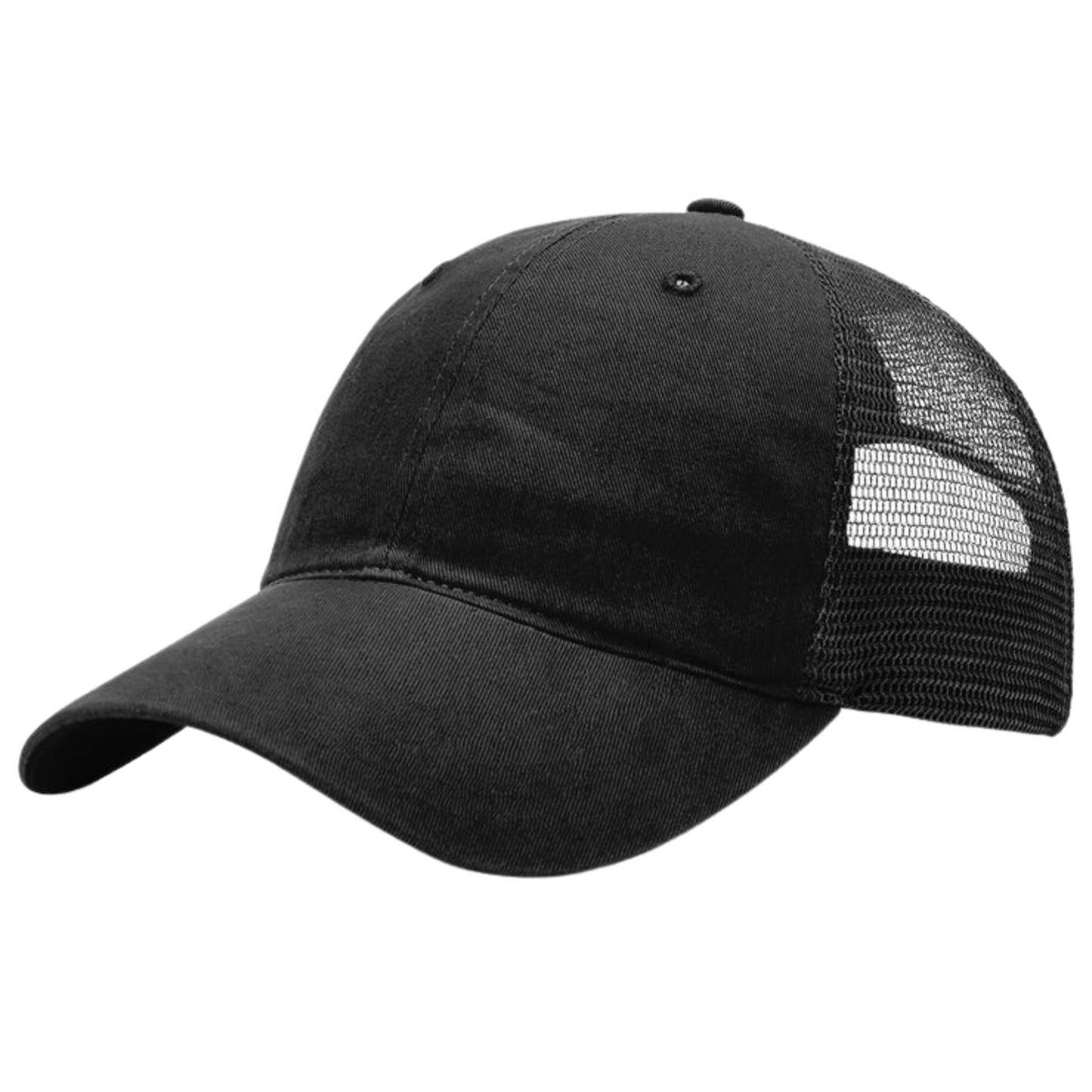 6-Panel Low-Profile Garment Washed Snapback Trucker Hat