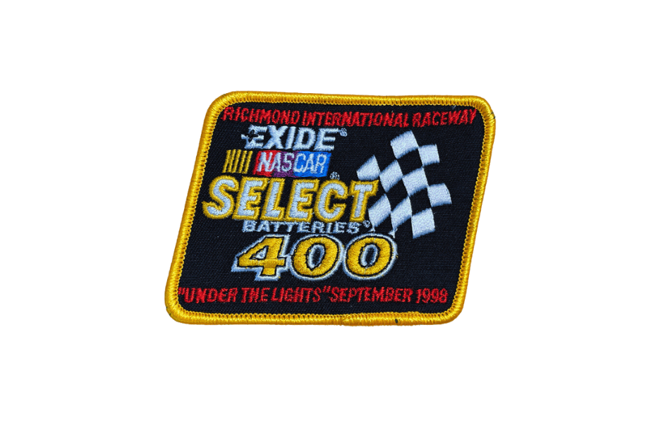 Vintage 1998 NASCAR Richmond Exide Select Batteries 400 Patch