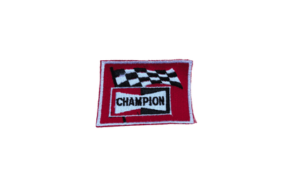 Vintage Champion Spark Plugs Checkered Flag Patch