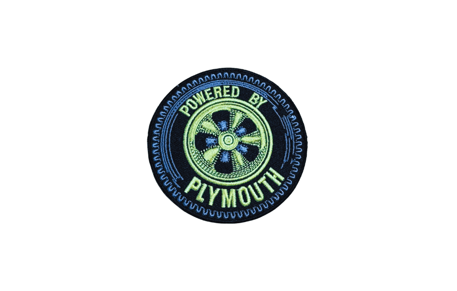 Vintage Style Powered by Plymouth Tire & Wheel Patch