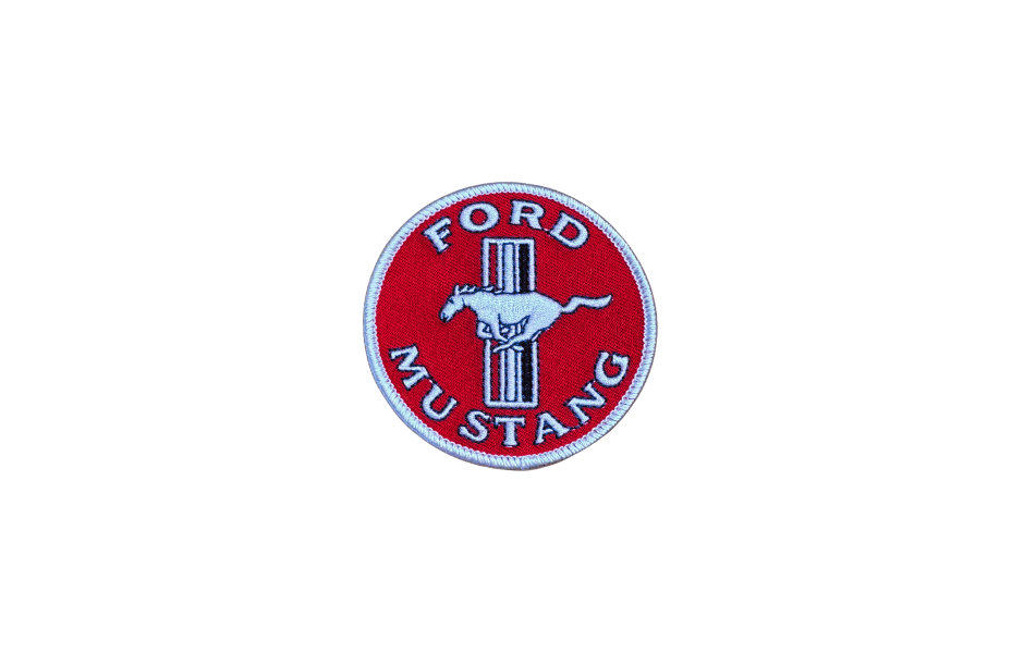 Vintage-Style Red Ford Mustang Patch