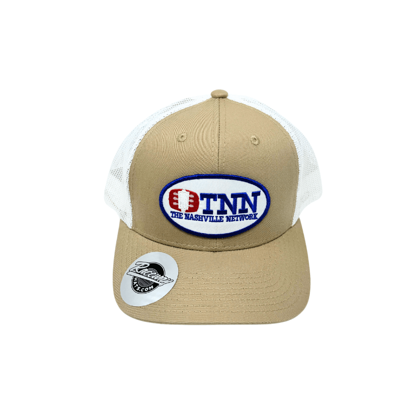 Readymade Vintage-Style TNN Patch Pressed onto New Decky 6021 6-Panel Trucker Hat