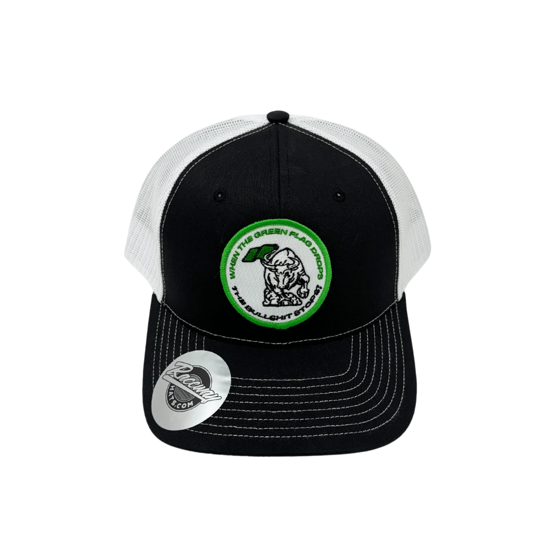 Readymade Raceway Hats When The Green Flag Drops The Bullshit Stops Patch Trucker Hats