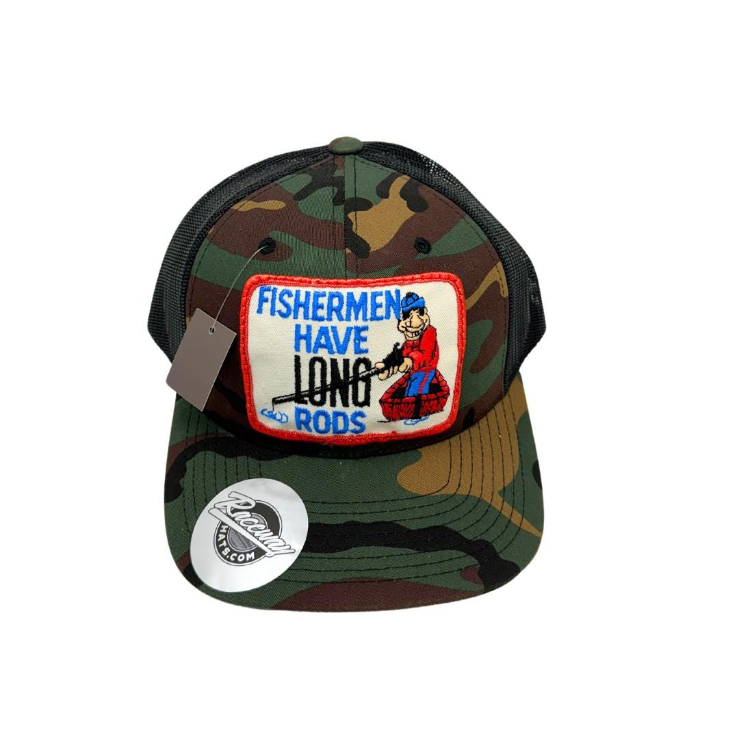 Readymade Fisherman Patch on Yupoong 6606 Retro Trucker Hat - Sale Priced!