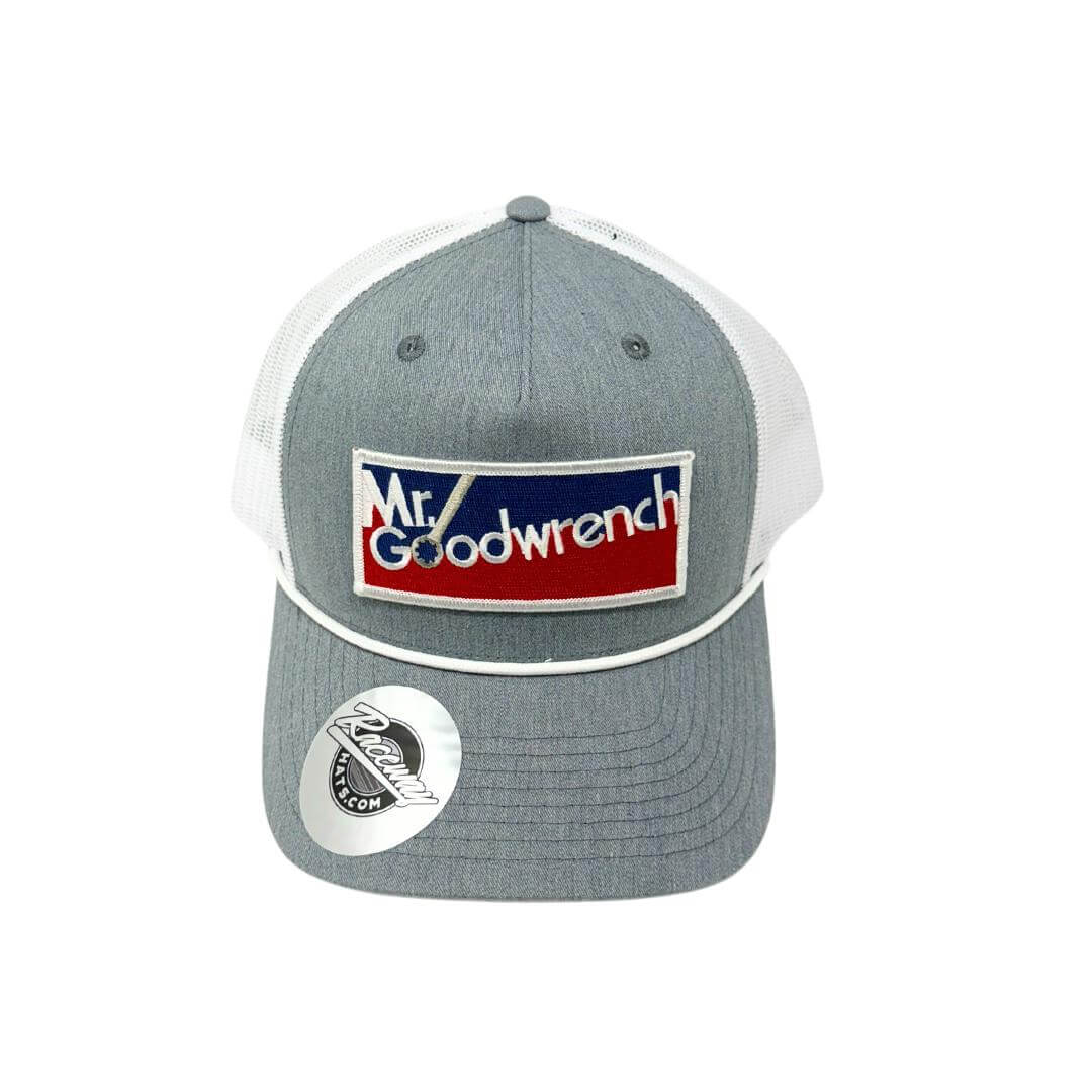 Vintage Style Mr. Goodwrench Patch Pressed on Richardson 112FPR Five-Panel Trucker with Rope Hat