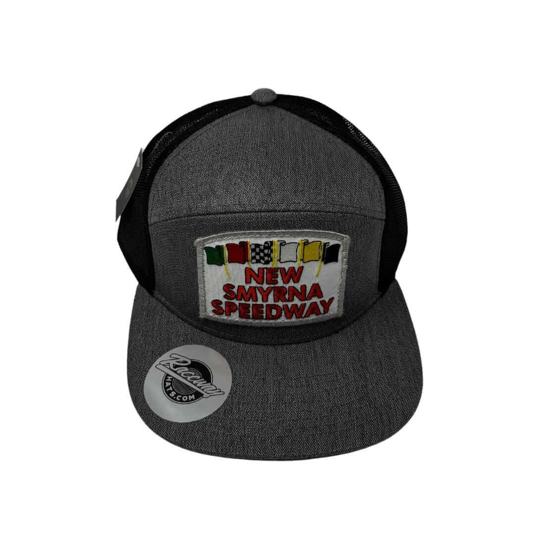 Readymade Vintage New Smyrna Speedway Patch Stitched on Pacific P710 6-Panel Arch Trucker Snapback Hat