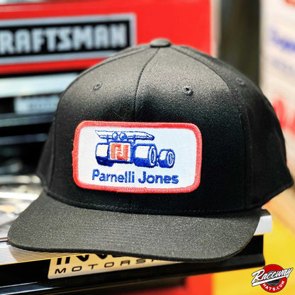 Readymade Vintage Parnelli Jones Patch Pressed on to New FlexFit 110 Snapback Hat