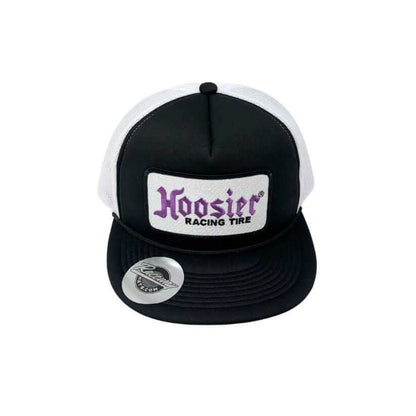 Readymade Vintage Hoosier Tire Patch Pressed onto New Decky 6026 Classic 5-Panel Foam Trucker Hat