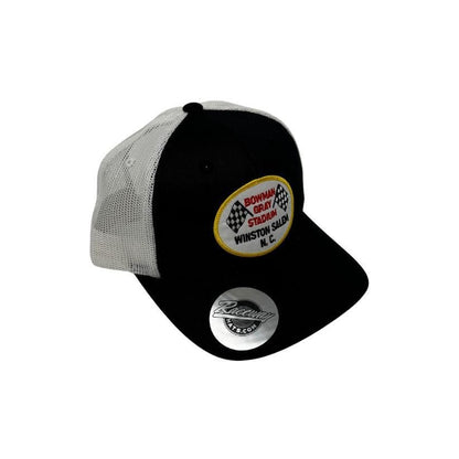 Readymade Vintage Style Bowman Gray Stadium Patch Pressed onto New Decky 6021 6-Panel Trucker Hat