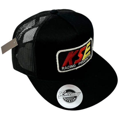 5-Panel Flatbill Snapback Trucker Hat with KSE Racing Products Patch