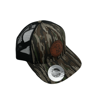 6-Panel Snapback Trucker Hat with "When The Green Flag Drops The Bullshit Stops" Leather Patch