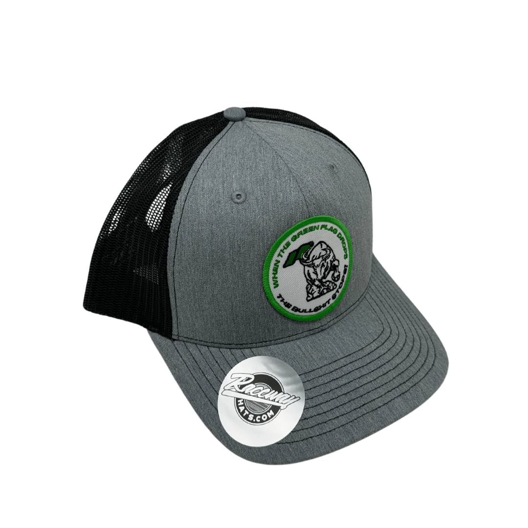 Readymade Raceway Hats When The Green Flag Drops The Bullshit Stops Patch Trucker Hats