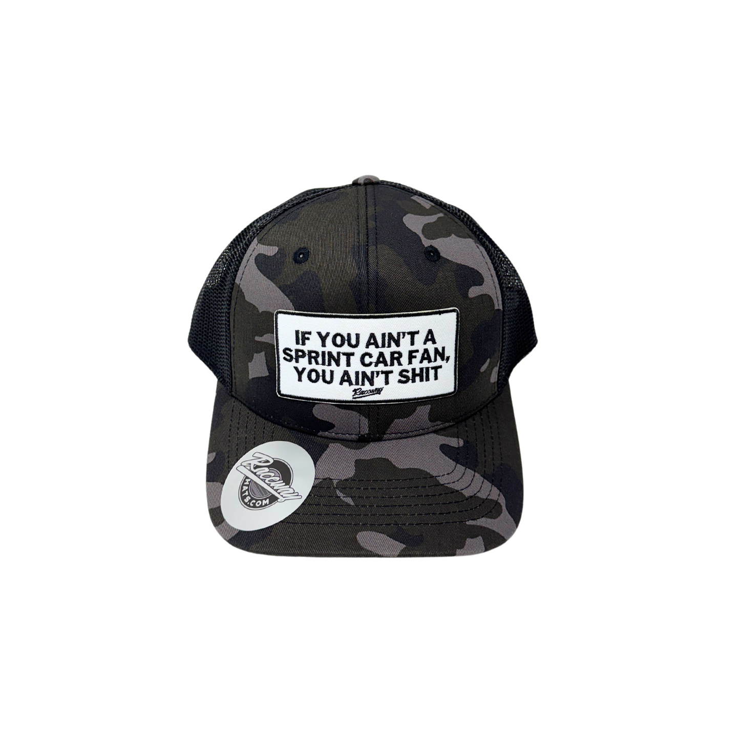 6-Panel Snapback Trucker with "If You Ain't A Sprint Car Fan, You Ain't Shit" Patch